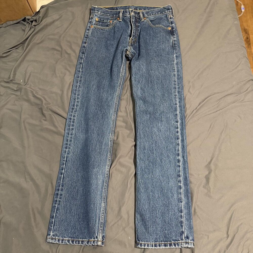 Levi's 505 Jeans Mens 30x32 Blue Regular Fit Straight Leg Medium Wash Denim